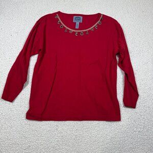 Cambridge Dry Goods Company Christmas Charms Pullover Top Size S Holiday